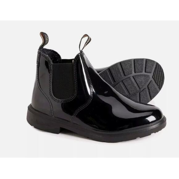 NEW‎ Blundstone Kids 2255 Chelsea Boots Black Patent Leather Size 2 UK, US 3-3.5 - Picture 1 of 4